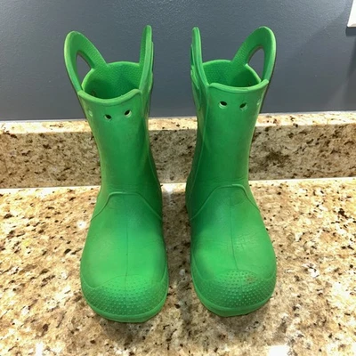 Crocs Green Unisex Child Handle It Rain Boots. J 3 - Image 1 of 4