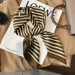 Frauen Seide Satin Quadrat Schal Karo Hals Haargummi Stirnband Hijab Foulard Halstuch 21 - Bild 1 von 74