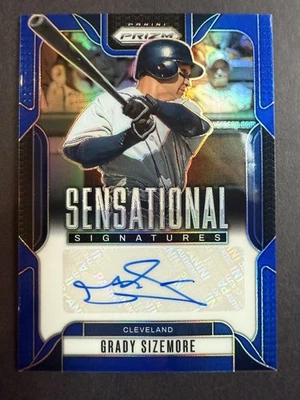 2025 帕尼 Prizm - Grady Sizemore - 耸人听闻的签名蓝色 Prizm 签名 /49  — 第 1/3 张图片