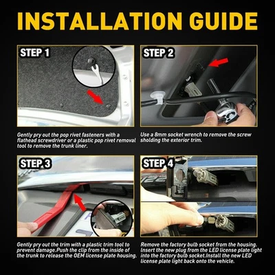 Luz de matrícula LED blanca con número de 2 piezas para lámpara Nissan Infiniti 6000K AUXITO Foto 1 de 4