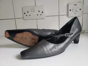 ROBERT CLERGERIE DESIGNER UK 4.5 B EU 37.5 LEATHER COURT HEELS SHOES VERY NARROW - Picture 1 of 12