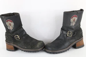 Vintage 90er Y2K Unionbay Damen 8,5 klobige Wildleder Leder Plateau Stiefel Babydoll - Bild 1 von 10
