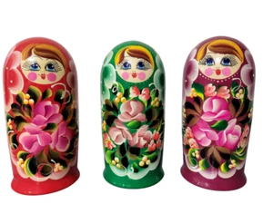 Matrioska "Fiori" 5 unità (17 cm) 3 colori Матрешка "Цветы" 5 мест (17 см) - Imagen 1 de 4