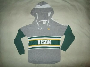 NDSU WOMENS XS GREY BISON LIGHT HOODIE BY VICTORIA SECRET PINK NCAA PULLOVER - Picture 1 of 5