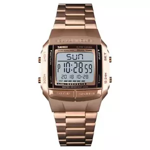 Rose Gold Digital Watch with 5 Alarms, Stopwatch and Light, UK Stock - Picture 1 of 6