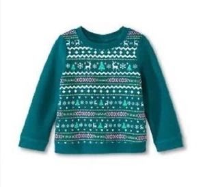 Circo Baby Girls Christmas Crew Neck Sweatshirt Size 12 months Green Holiday  - Picture 1 of 2