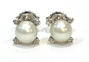David Yurman Pearl Diamond Studs - Picture 1 of 3