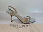 JIMMY CHOO HEELS silver strappy party wedding  38.5 uk5.5 great condition Pg