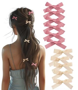 - Mini Ribbon Bow Hair Clips for Women and Girls 12 PCS Coquette Barette Hair... - Picture 1 of 1