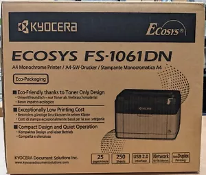 Kyocera Ecosys FS-1061DN Monochrom Laserdrucker - A4, Duplex, Ethernet, USB - Bild 1 von 3
