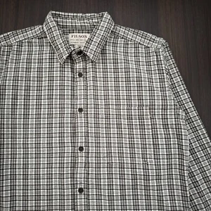 Filson Brown Plaid Flannel Button Up Shirt - Men's Medium - Picture 1 of 6