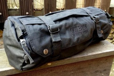 42cm Wax Wachs Lenker Sattel Pack TASCHE Toolbag  Werkzeugrolle schwarz - Bild 1 von 4