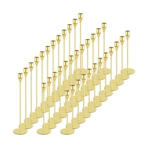 Gold Candlestick Holder Set of 36 for Taper Candles, Decorative Candle Holder... - Picture 1 of 7