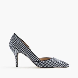 $298 J Crew Collection Colette D'Orsay Pumps Houndstooth Wool Size 7 US - Picture 1 of 15