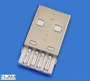 Connecteur à souder USB 2.0 type A male High quality USB Male connector solder - Foto 1 di 7