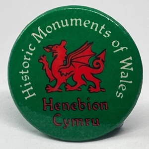 Henebion Cymru Historic Monuments Of Wales Vintage Pin Lapel Badge Welsh Dragon - Picture 1 of 2