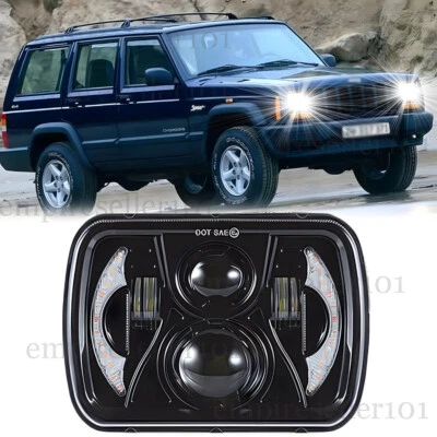 NEW 5X7" 7x6" LED Headlight For 1986-1995 Jeep Wrangler YJ 1984-2001 Cherokee XJ - Image 1 of 4