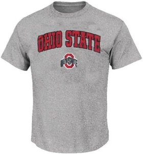 Ohio State Buckeyes Grey Arched Short Sleeve T Shirt by J. America - Picture 1 of 4