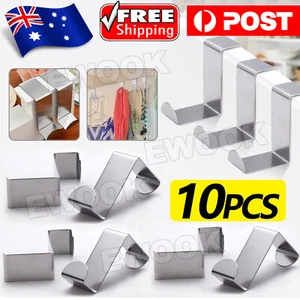10pcs Over Door Hook Stainless Kitchen Cabinet Clothes Hanger Organizer Holder - Picture 1 of 9