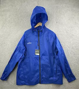 Eddie Bauer Jacket Mens 2XL Blue Full Zip Nylon EB500 Packable Wind Jacket NWT - Picture 1 of 16