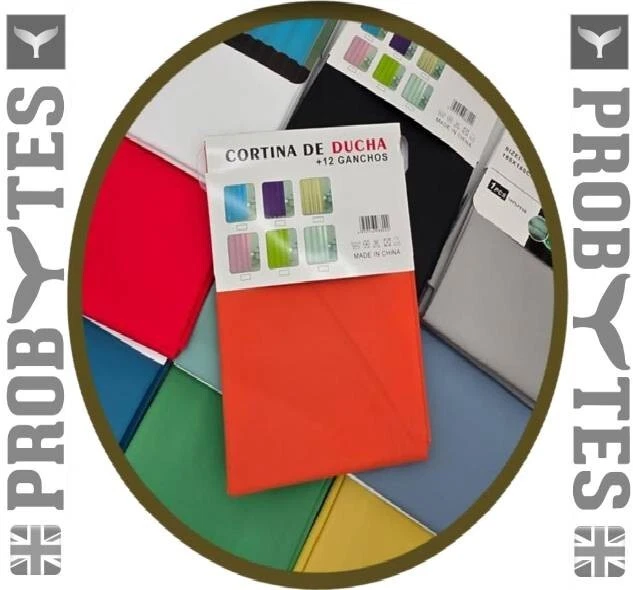 180x180cm PEVA Shower Curtain Mildew Splash Resistant Solid Colors 12 Hooks/Ring - Image 1 of 1