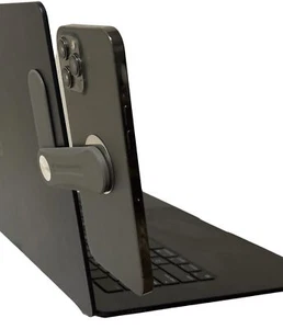 Magnetic Foldable Phone Holder for Laptop Adjustable Phone Monitor Side Mount - Picture 1 of 9