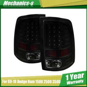 Black Housing LED Tail Lights Rear Brake Lamps Pair For Dodge Ram 1500 2009-2018 - Picture 1 of 10