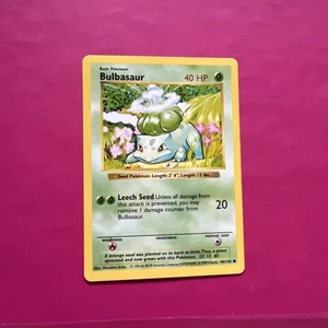 Pokemon Base Set Bulbasaur Shadowless 1999 44/102 casi nuevo+ ¡casi como nuevo! - Imagen 1 de 15