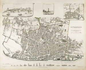 Liverpool city map plan engraving city map map SDUK steel engraving 1836 - Picture 1 of 1