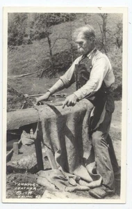 RPPC TANNING LEATHER - 1939 Real Photo Postcard OCCUPATIONAL - Picture 1 of 2