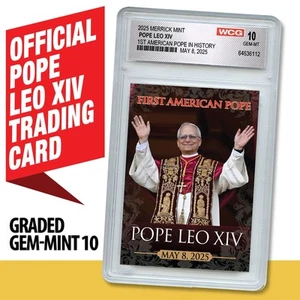 2025 POPE LEO XIV Official Trading Card 1st American Pope - Graded Gem Mint 10 - Bild 1 von 5