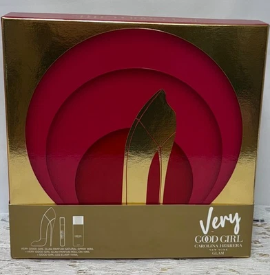 NIB C Herrera Very Good Girl Glam Gift Set Spray 80 ml Roll-On 10 ml Leg Elixer - Image 1 of 4