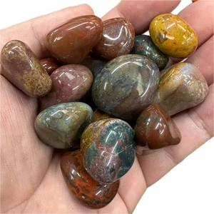 250g bag of fancy jasper medium tumbled stones 20-30mm, india - Picture 1 of 2