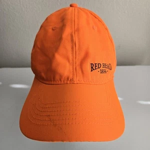 Red Head Hunting Baseball Cap Hat Mens Blaze Orange Strapback Hunter Safety Hat - Picture 1 of 10