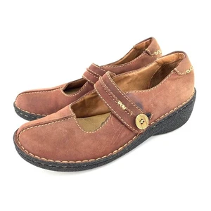 Zapatos Mocasines Clarks Artesanales Cuero Marrón Cuña Mary Jane Para Mujer Talla 8.5 M - Imagen 1 de 6