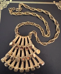 Vintage Napier goldfarbene abgestufte "Pipes of Pan" Halskette mit Anhänger Stil - Bild 1 von 8