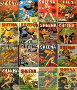 1940 - 1950 Paquete de cómics Sheena, Queen of the Jungle - 16 libros electrónicos en CD - Imagen 1 de 3