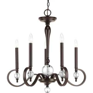 Progress Lighting Esteem Collection 5-Light Antique Bronze Chandelier - Picture 1 of 4