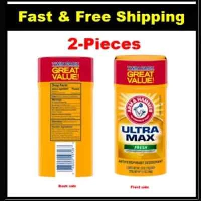 ARM HAMMER ULTRA MAX 除臭止汗剂-新鲜-纯色-2.6 盎司-双装 — 第 1/2 张图片