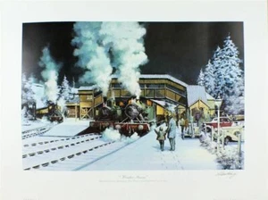 PRINT/ WINTER STEAM /SIGNED LTD EDN/ BY ALAN KING/ NEW/ 61CMS X 41CMS/RAILWAY - Picture 1 of 1