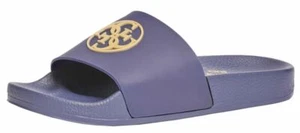 Guess 4G Logo Cave Blue Womens Beach Summer Flip Flops - Picture 1 of 4
