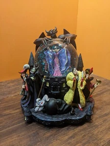 Disney Store VILLIANs Chernabog Evil Queen Ursula Maleficent Music Water Globe - Picture 1 of 12