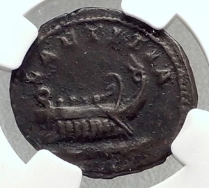 POSTUMUS 261AD Gallic Ancient Silver Roman Coin w GALLEY Cologne NGC i72658 - Picture 1 of 5