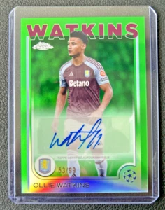 2024-25 Topps Chrome UCC Aston Villa OLLIE WATKINS Green Auto /99 - Bild 1 von 2