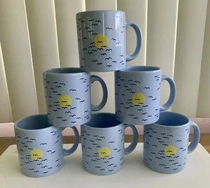 Waechtersbach W. Germany Set Of 6 Mugs Seagulls Sun *RARE* - Picture 1 of 8