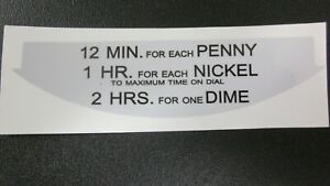 Replacement DECAL for your Duncan Parking Meter RATE PLATE. High Quality NEW!  