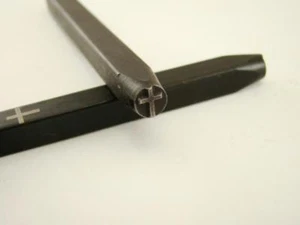 "Cross" Solid 3/16"-5mm-Stamp-Metal-Hardened Steel-Gold&Silver Bars Copper - Picture 1 of 3