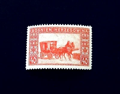 BOSNIA HERZEGOVINA Stamp - 1906 Military Post Coach # 40 40h MLH r84🔥 - Image 1 of 2