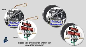 HILLTOP STEAKHOUSE Ornament / Magnets Collectible Saugus MA Defunct Restaurant - Picture 1 of 1
