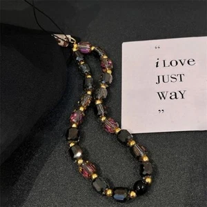 Black Gold Phone Lanyard Women Fashion Wrist Hanging Rope  Gifts - Afbeelding 1 van 4